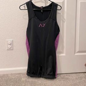 Large A7 powerlifting singlet.